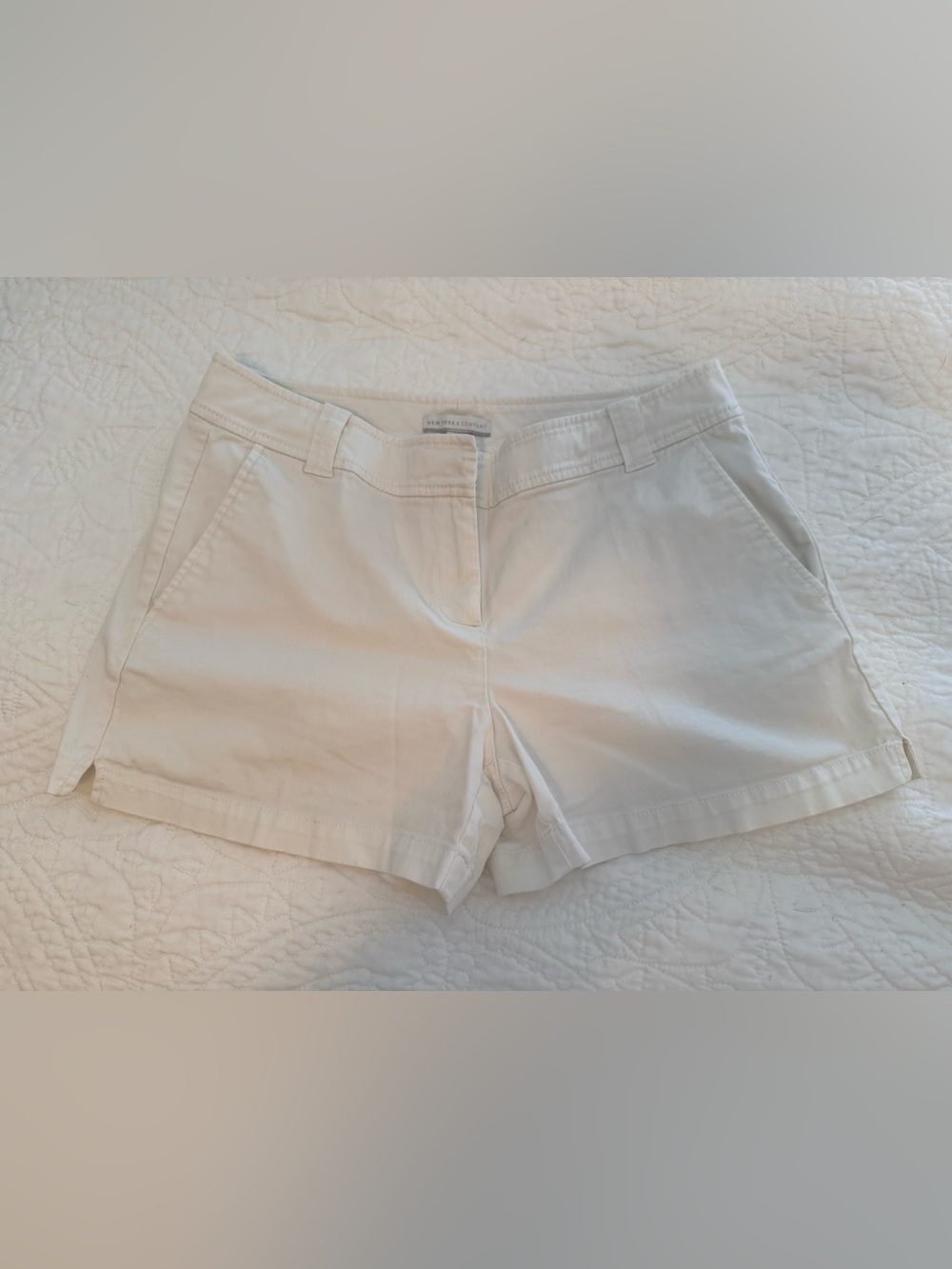New York & Company White Women's Bermuda Shorts